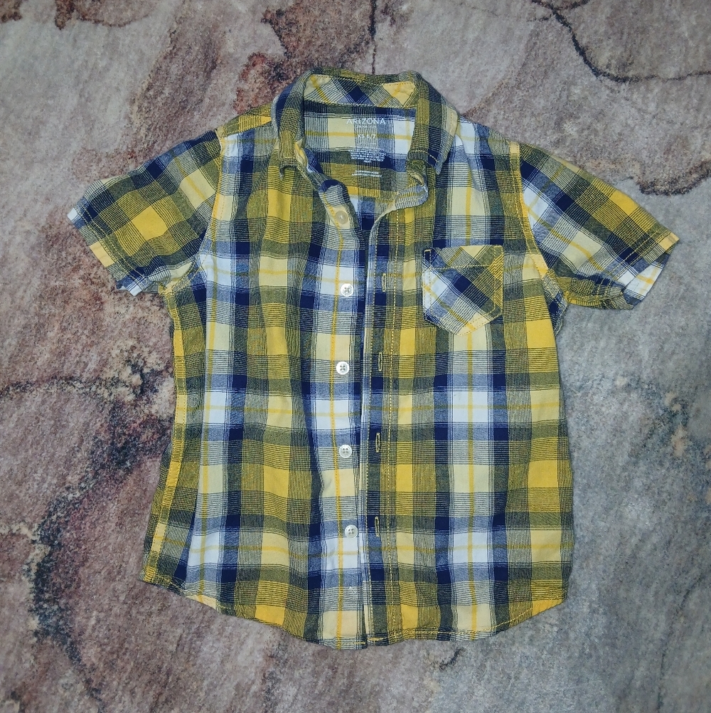 Arizona Jean Company Kids Yellow Plaid Shirt
